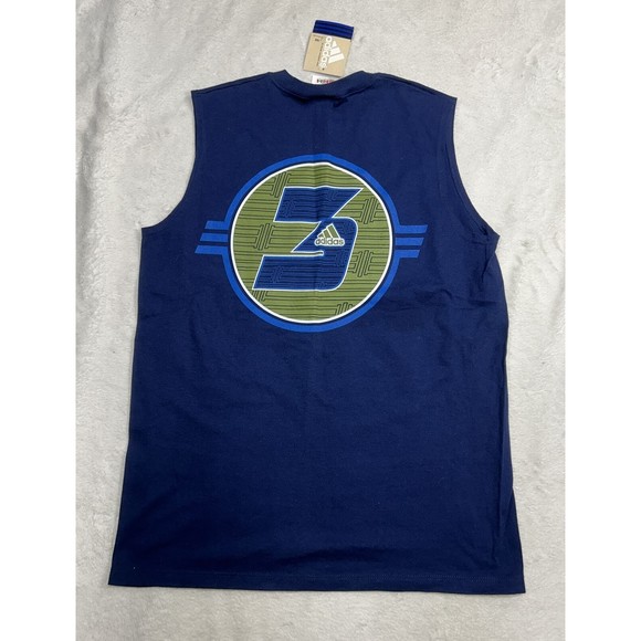 Deadstock Vintage 90s Adidas Navy Blue Sleeveless T-Shirt Men's Size Small NWT - Picture 7 of 7